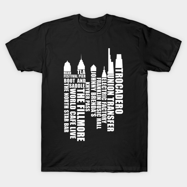 Music City Philadelphia - White T-Shirt by scornely